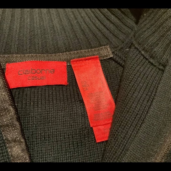 Claiborne Casual 100% cotton knit zip up sweater (men’s L) - Picture 3 of 3